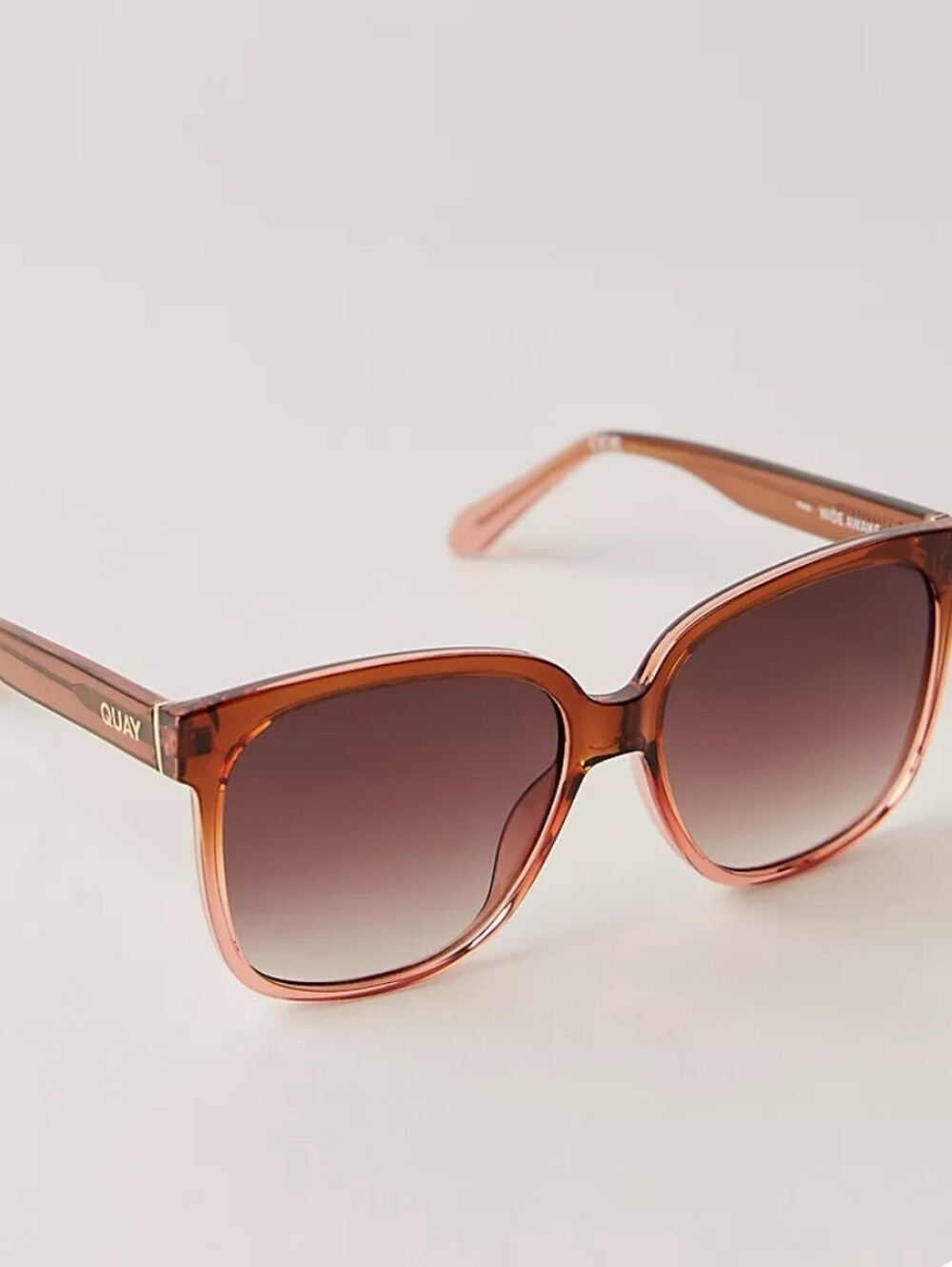Quay Australia Wide Awake Oversized Square Sunglasses- Coffee Rose/Brown